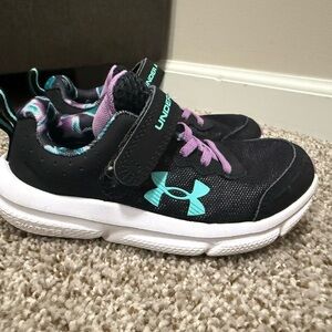 Under Armour Kids' Black and Aqua Sneakers